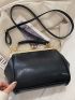 Rhinestone Decor Kiss Lock Evening Bag