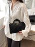 Quilted Double Handle Square Bag