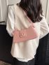 Minimalist Snap Button Baguette Bag