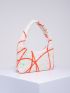 Mini Geometric Pattern Baguette Bag