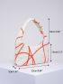 Mini Geometric Pattern Baguette Bag