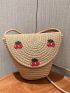 Mini Cherry Decor Flap Crochet Bag