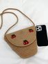 Mini Cherry Decor Flap Crochet Bag