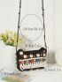 Mini Random Color Bead Decor Flap Square Bag