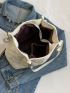 Heart Quilted Chain Decor Shoulder Tote Bag
