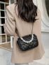 Mini Quilted Faux Pearl Decor Square Bag