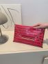Crocodile Embossed Metal Decor Flap Envelope Bag
