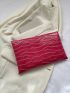 Crocodile Embossed Metal Decor Flap Envelope Bag