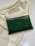 Crocodile Embossed Metal Decor Flap Envelope Bag