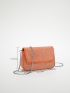 Studded Decor Flap Chain Square Bag