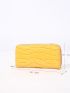 Crocodile Embossed Neon Yellow Long Wallet