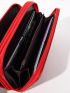 Crocodile Embossed Neon Red Long Wallet