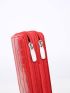 Crocodile Embossed Neon Red Long Wallet