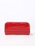 Crocodile Embossed Neon Red Long Wallet