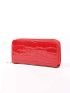 Crocodile Embossed Neon Red Long Wallet