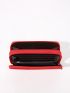 Crocodile Embossed Neon Red Long Wallet