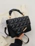 Quilted Pattern Metal Decor Square Bag