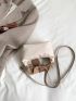 Two Tone Ruched Detail Hobo Bag With Bag Charm