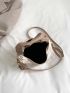 Two Tone Ruched Detail Hobo Bag With Bag Charm