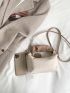 Two Tone Ruched Detail Hobo Bag With Bag Charm