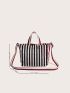 Striped Pattern Shopper Bag