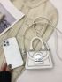 Mini Stitch Detail Flap Square Bag