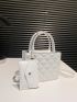Mini Quilted Square Bag With Coin Purse