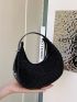 Rhinestone Decor Hobo Bag, Perfect Bride Purse For Wedding, Prom & Party Events