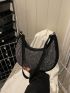 Studded Decor Hobo Bag
