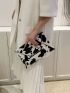 Cow Pattern Flap Envelope Bag