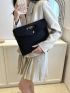 Crocodile Embossed Flap Square Bag