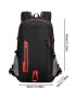 Men Neon Red Detail Letter Graphic Travel Backpack