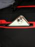 Men Neon Red Detail Letter Graphic Travel Backpack