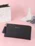 Letter Graphic Tassel & Heart Decor Long Wallet