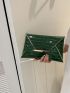 Crocodile Embossed Metal Decor Flap Envelope Bag