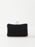 Mini Glitter Pleated Detail Chain Box Bag