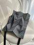 Gray Shopper Bag Fashionable Foldable Polyester For Shopping