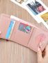 Letter Graphic Fold Over Small Wallet