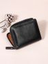 Solid Color Small Wallet Zipper