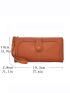 Minimalist Long Wallet PU Bi-fold Button Decor
