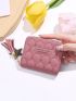 Flower Embroidery Tassel Decor Small Wallet
