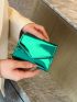 Metallic Flap Small Wallet