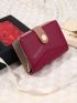 Letter Graphic Snap Button Small Wallet