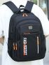 Men Letter Graphic Laptop Backpack