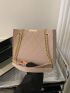 Stitch Detail Square Bag Chain Strap Minimalist