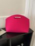 Neon Pink Crocodile Embossed Clutch Bag