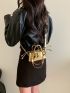 Mini Metallic Letter Graphic Bucket Bag