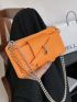 Mini Neon Orange Chain Square Bag