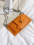Mini Neon Orange Chain Square Bag