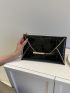 Crocodile Embossed Metal Decor Flap Envelope Bag
